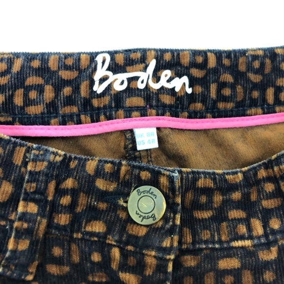Boden Women's Orange Navy Blue Print Skinny - Picture 4 of 4